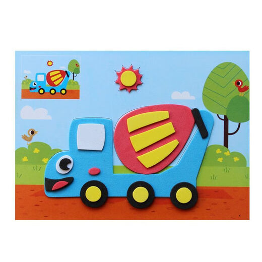 Enfants de pâte animale 3D tridimensionnels dessin animées de maternelle à petite classe jouets éducatifs auto-adhésifs bricolage à la main autocollants dinosaures 20 exemplaires [animaux + transport + fond marin + dinosaure]