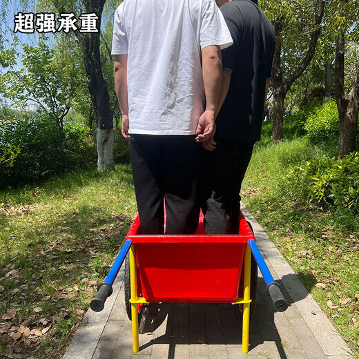 Cradle Rabbit dump truck labor two-wheeled hand-pushed truck construction site trolley construction household garbage hauling ash bucket truck tire two-wheeled vehicle complete set with blue bucket