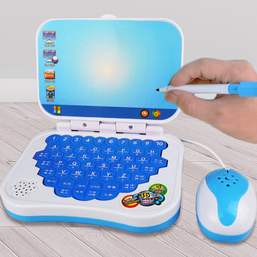 
Story machine infant and young children Chinese and English learning machine small computer toy folding cartoon children's tablet early education machine light mouse learning machine blue pen