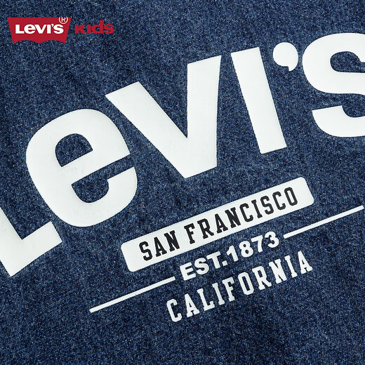Levi s Levi's children's clothing boys' long-sleeved cotton denim shirt autumn new children's cardigan top jacket lake bottom blue 140/68 recommended height 128-140cm