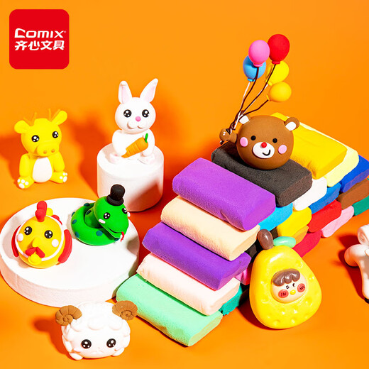 Comix Antibacterial Ultra-Light Clay 24 Colors Colored Clay Plasticine Children's Day Toy Children's Day Gift Art Handmade DIY Toys XSS7-24