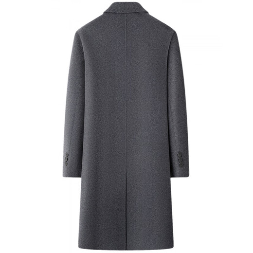 MONTAGUT double-sided cashmere coat for men, middle-aged and older, over-the-knee winter thickened warm woolen woolen windbreaker coat, navy blue S 165/84A