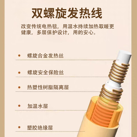 Guiren Meng Dual control of plumbing and heating blankets with increased temperature adjustment for household constant temperature comfortable water circulation electric mattress intelligent power outage, high and low gear length 2.0 meters * 1.8 meters wide dual control