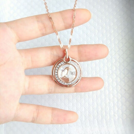 DL 1998 Fat Donglai same style 18k gold zodiac sign pendant color gold fortune-telling necklace twelve zodiac signs plated 18K rose gold white rat plus sun flower chain