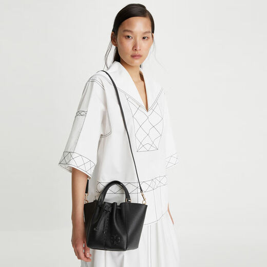 汤丽柏琦（Tory Burch）TB女士McGraw系列小号抽绳手提斜挎包单肩包奢侈品潮牌【现货】 90474-724 小号