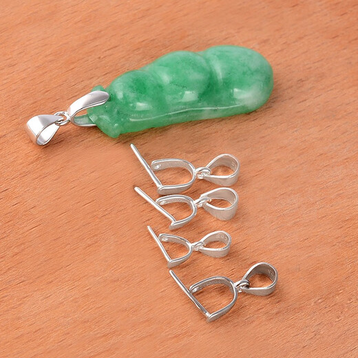 Delano Old Phoenix Gold Store 925 sterling silver pendant buckle silver buckle head diy necklace button clip buckle jade jade buckle with long pin buckle (large size)