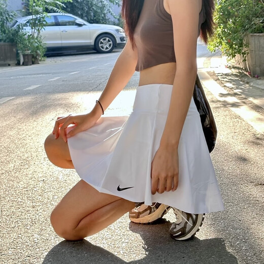 耐克半身裙女裙夏季新款运动裙休闲舒适透气网球训练百褶裙子 DX1422-100白色 S