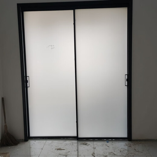 勤凯极简三联动厨房门吊轨阳台卫生间推拉门玻璃隔断钛镁合金现代简约 16*35型材两轨【1.8实厚】 地轨