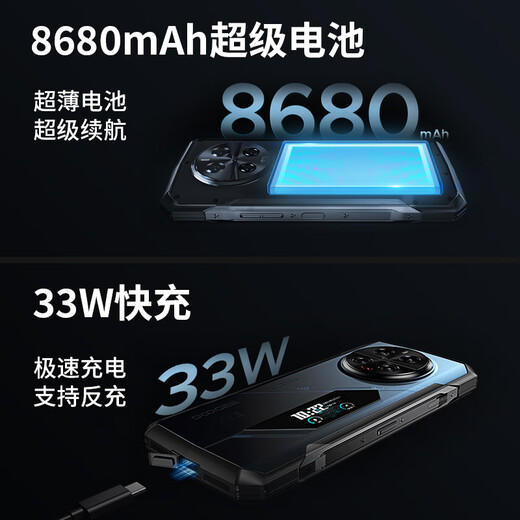 DOOGEEV 40系列 5G轻奢级户外三防手机1亿高清像素主摄120Hz智能变速高屏8680mah长续航大振幅立体双喇叭 V 40 Pro蓝色（谷歌系统）