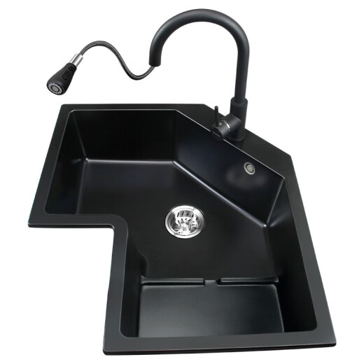 XMSJ Corner cuarzo Fregadero de piedra Cocina en forma de L en forma de L en forma de L de lavavajillas de lavavajillas de lavado de forma especial 9764SY640*640 Configuración de lujo