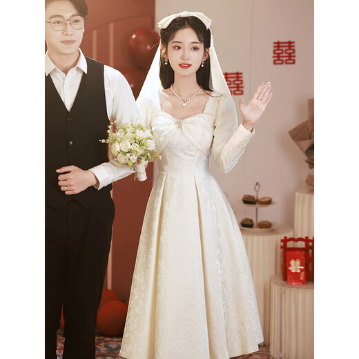 Messbeth White Kleid Frauenparty Abendkleid Verlobungskleid täglich tragbare Kragen Registrierung kleiner weißer Rock Kleiner Sommer weißer XL Vorschlag 114-121jin [Jin gleich 0,5 kg]
