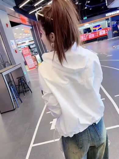GUOCILRN白色薄款外套女2024春秋新款休闲风衣夹克夏季防晒上衣百搭空调服 经典白色有内衬 XL 建议120-135斤