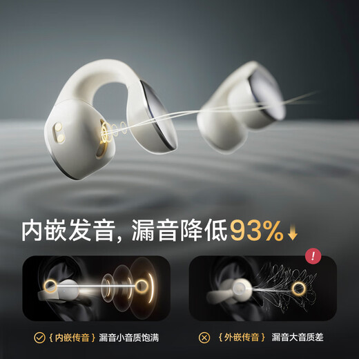 
Shanshui (SANSUI) [It is comfortable to wear for a long time] TW90 Bluetooth headset not in the ear open bone conduction concept wireless ear clip type ear clip movement suitable for Huawei Xiaomi Apple White