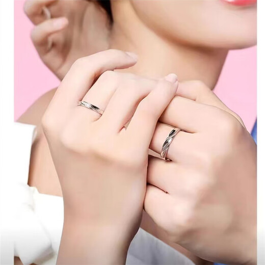 Platinum ring live mouth PT950 couple ring, men and women wedding proposal moissanite diamond ring 18 simple love at first sight live ring + counter gift box women's single ring