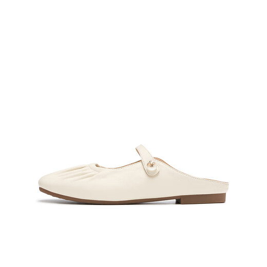 Tianmeiyi Sandalen tragen den gleichen Stil wie ein Einkaufszentrum, einteilige Bag-Toe Flat Sandals Pantoffeln, Frauenschuhe, Sommer BI831BH4 Beige 35