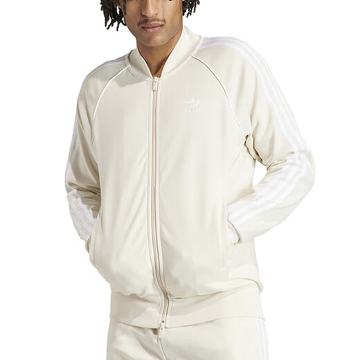阿迪达斯 （adidas）三叶草外套男装2025夏季新款健身训练运动服立领防风休闲夹克 IR9864象牙白 XS