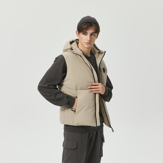 CAT Carter's new men's outdoor windproof, water-repellent, anti-fouling, three-proof and anti-drilling velvet basic down vest, the same style as the mall, Gray L