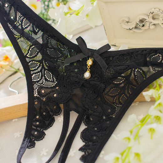 Jiumu Yadai sexy underwear women's underwear sexy pajamas lace open hollow see-through thong one size black one size