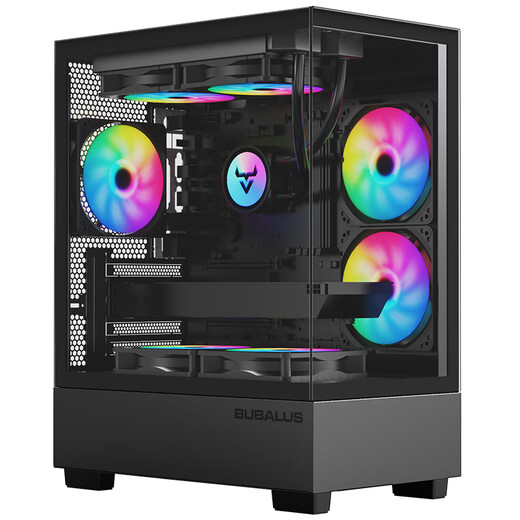 大水牛（BUBALUS）光之境黑色 无立柱海景房游戏电脑主机箱（全景钢化玻璃/M-ATX主板/240水冷/垂直风道）	