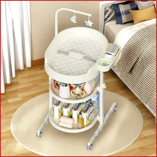 Dearvader Baby Care Table Neugeborene Windel Tisch Baby Bad Massage Touch Tisch Multifunktional bewegliche Hebedelikte Milky White [Plus exklusiv]