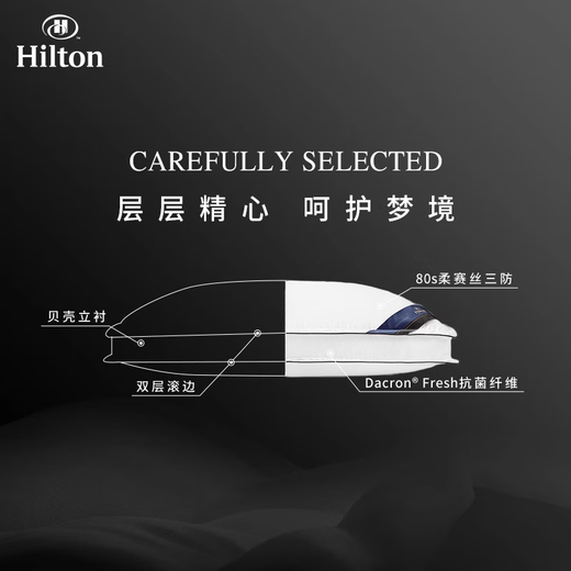 Kangerxin [Hilton Pillow] Antibakterielles Faserkissen, erwachsenes Haushaltsweichkissen, Fünf-Sterne-Hotelkissen Kern, weiße [Hilton-Geschenkbox] Hartes Kissen, Single, ein Paar, zwei