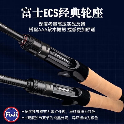 筏芯zbx路亚竿国王路亚ZBX联名2024款虫尊黑金版虫竿SIC导环轻量竞技 682m