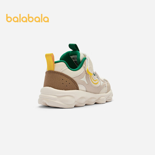 Balabala children's shoes baby stable shoes boys lightweight functional shoes autumn and winter shoes comfortable sports shoes Velcro white coffee tone 00315 21 (foot length 12.8-13.2/inner length 14.2)