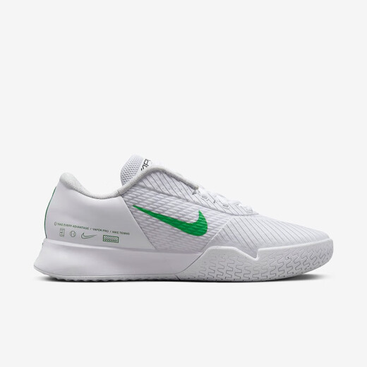 Nike Nike Men's Tennis Shoes Shoes para hombres Vapor Pro 2 Desgaste de desgaste de desgaste de desgaste de zapatillas de tenis Hard Court French Open Style [blanco/verde y amarillo] DR6191-102 40 (250 mm)