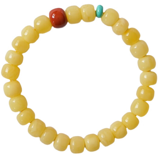 Feng Yuhuang Beeswax Bracelet for Men and Women Original Retro Style Literary Mineral Bracelet Couple Style Old Beeswax Amber Bracelet 10mm Textured and Attractive Style