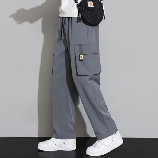 Kaluweit Pantalones informales de la pierna recta de gran tamaño New Functional Multi-Phocket Pants Fat Plus Tall Plus Stretch Pants 9930 Negro Regular 7xl recomendado 240-260Jin [Jin iguala 0.5 kg]