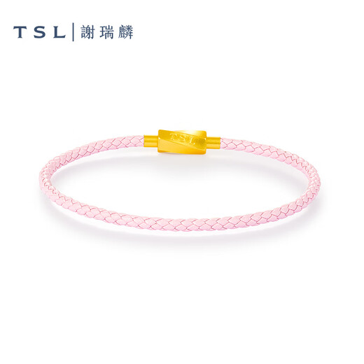 谢瑞麟（TSL）铝合金扣手绳可穿转运珠编织绳BE779-BE834 BE834-黑色（粗） 