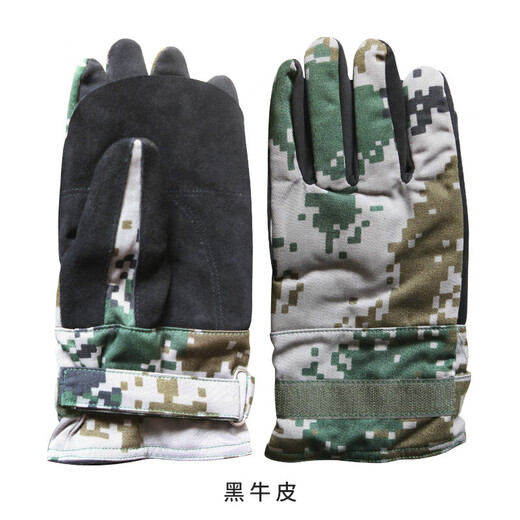 Liyang Speed Sliding Double Cowhide Rescue Gloves Mountain climbing work wear-resistant non-slip breathable anti-static labor protection gloves Military green yellow cowhide 25 by 12164 grams cowhide slide gloves