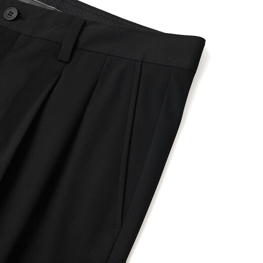 Sieben Marken -Männer -Businesshosen 2025 Frühlings- und Sommer Neue Doppelverzerrung gerade schlanker Anzug Long Hosen [leicht zu erledigen] 1050 Black 32