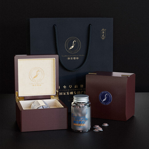 沛元蛹虫草片北冬虫夏草含片高品质滋补品礼盒虫草素非纯粉片极草5x5a 2盒