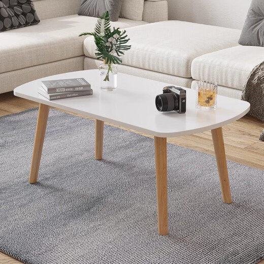 Xiule coffee table living room home simple modern small apartment tea table simple bedroom rental house creative multi-functional small table double layer-crescent style maple cherry wood color 80cm