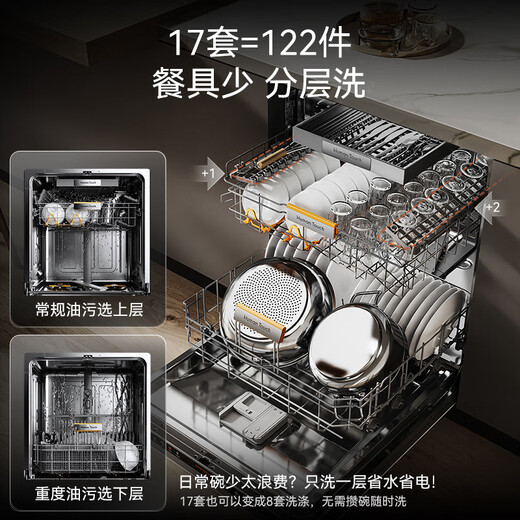 Huiman Home Appliances National Subsidy American HUMANTOUCH Built-in Dishwasher B1max Household Fully Automatic Disinfection Integrated Hot Air Drying and Sterilization Large Capacity 10 Minutes Quick Drying Streamer System B1Max White/Black