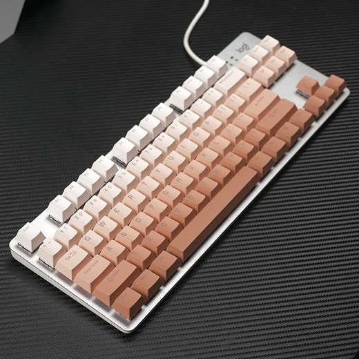 罗技（Logitech）K835机械键盘有线游戏电竞键盘84键电脑办公键盘个性pbt键帽送男生女友礼物 K835绯红键帽【渐变版】 青轴