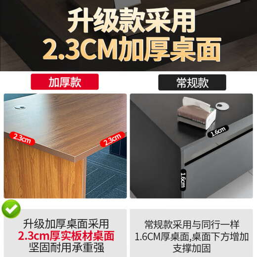 Shitingfang manager office desk combination boss desk desk executive desk simple modern light luxury classic royal walnut color length 140 width 60 + side cabinets self-installation 20% choice