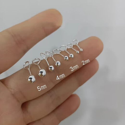 Mansheng 999 pure silver earrings for women, anti-occlusion and non-allergic earrings, bean ear sticks, ear bone sleep-free, student earrings, hook 2.5mm