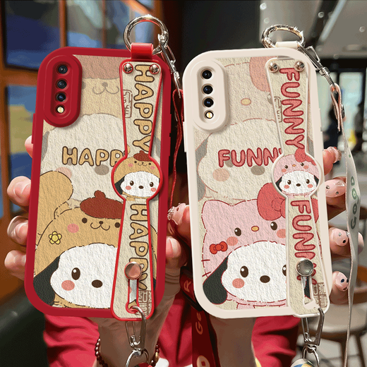 
WAIDM wristband suitable for vivoY7s mobile phone case for women, full cover anti-fall vivo Y7s lanyard crossbody protective cover vovoy7s soft shell wrist type silicone shell bracket new model [anti-fall veneer white] HH1473 vivo Y7s
