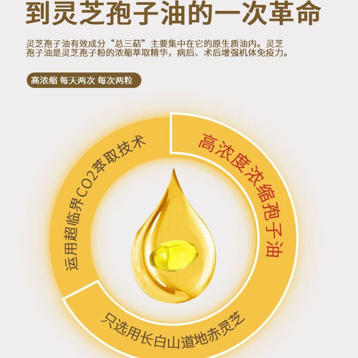Echte Ganoderma lucidum spore öl weichkapsel changbaishan gebrochene wand ganoderma lucidum spore pulvere extraktion authentische linzhi robe ölpartikel fda export [acht flaschen 480 Kapseln]
