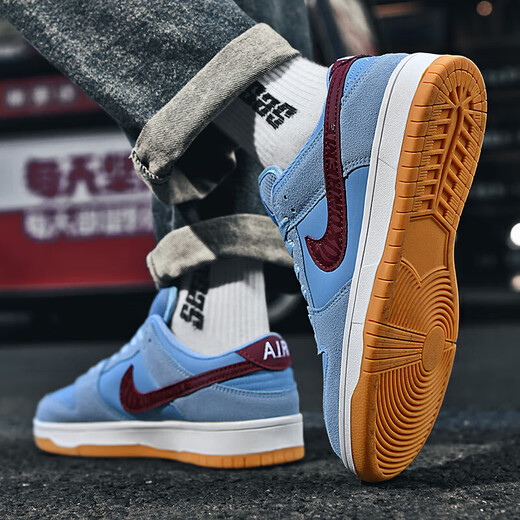 Ajiafjsbdunk Zapatos de hombres de moda chicle de burbuja bajo top putian pareja zapatos otoyo keyang estudiante panda en blanco y negro Kamata Women's Shoes A9928 White Grey-Dunk Low Top 43 (siga calcetines)