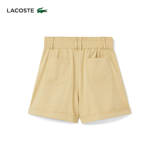 Lacoste French Crocodile Damen -Elastizitätshose Taille Rüppte tägliche lässige, komfortable vielseitige Bermuda -Shorts FF3880 IXQ/Croissant 36 160