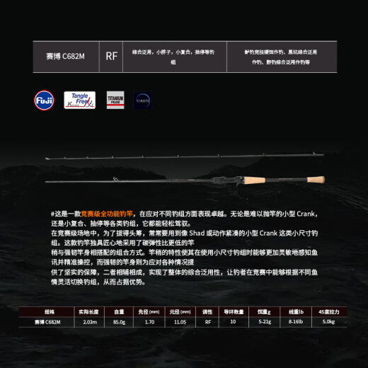 桑巴路亚2024赛博路亚竿TZ超轻虫竿超轻量化碳素裸杆翘嘴鲈鳜鱼专用鱼竿 2.03m C682M/枪柄两节