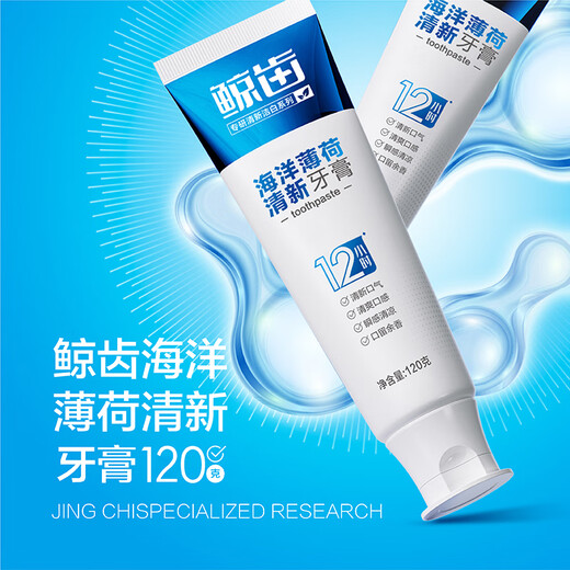 鲸齿海洋薄荷味120克清新口气清洁牙齿成人牙膏 120克*2支共240克海洋薄荷牙膏