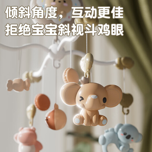 Ibezhi Bedbell Baby Toy 0-6 Months Bedside Rattle Newborn Baby Rotating Newborn Meeting Gift Pendant Gray-Remote Control-Projection-Gift Box-Charging Set 0-3 Months 0-1 Years Old Bed Pendant Hanging Bell