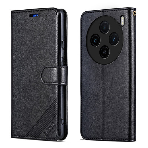 AZNS vivoX200手机壳翻盖vivo X200Pro 5G皮套防摔保护V2415A前后全包软壳侧翻钱包式复古商务2405新款 棕色 适用机型【vivo X200】