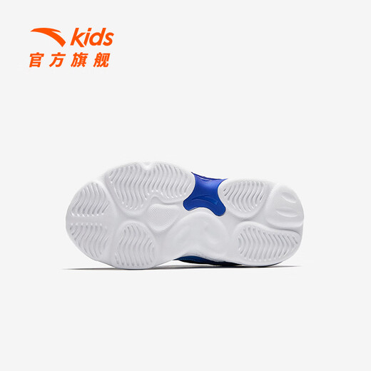 Anta-Kinder-Turnschuhe Jungenschuhe 2025 Frühlings- und Sommer-Neuerproduktknaufknopf-Gesichtslampe-Schuhe Running Schuhe [Jungen] Schwarz/Delphin Blau/Silber 9904-2 32