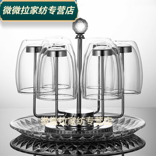 Shantou Lincun Cup Halter 304 Edelstahl Hanging Cup Halter Lagern Rack Creative Glas Tasse Abflussregal Haushaltsablagerung Golden Diamond Cup Halter 3527 Gold Mirror Square