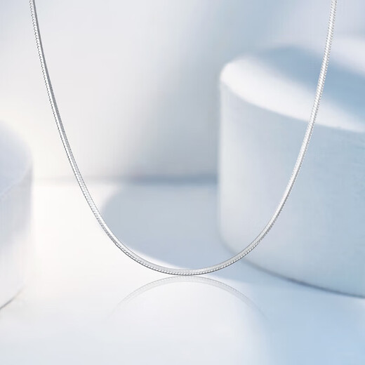 Mengjinyuan Platinum Necklace PT950 Plain Chain Simple Stacking Necklace Couple Style Gift for Girlfriend or Wife